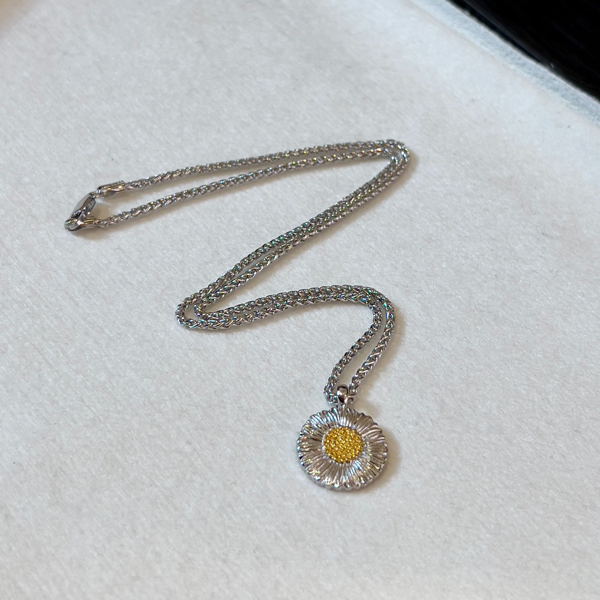 坠链均925银 【星奢珠宝】s925银小雏菊项链气质轻奢时尚百搭简约