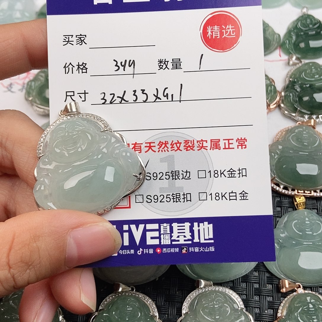 翡翠银S925镶嵌颈饰