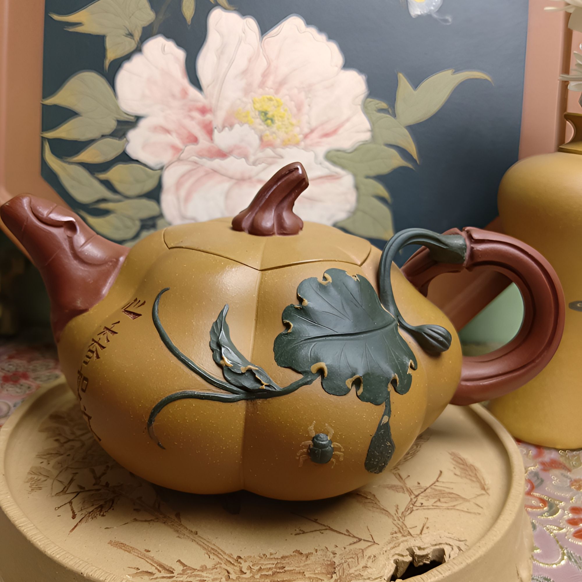 【矮南瓜】 350cc黄金段泥南瓜壶 宜兴紫砂工艺美术 精美南瓜壶