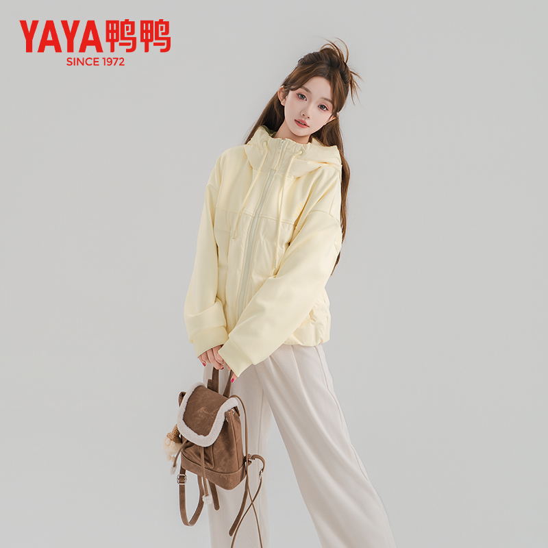 YAYA/鸭鸭【90+系列】百搭时尚休闲连帽薄款潮流羽绒服YE5A608961A
