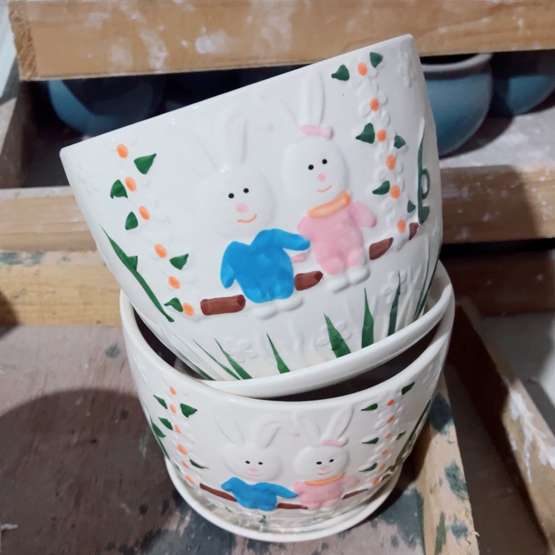 有孔，陶瓷花盆满10米包邮发货