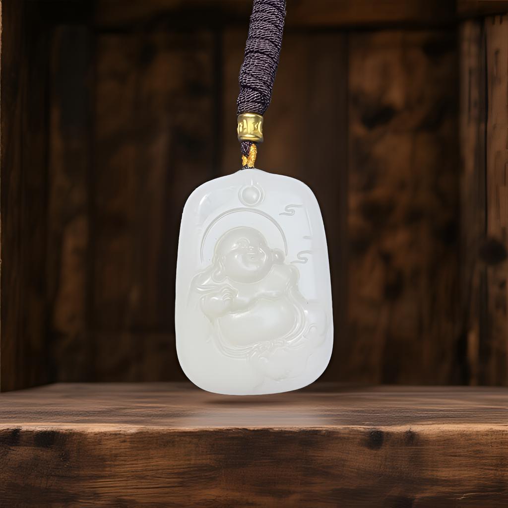 一级白四方弥勒佛公挂件