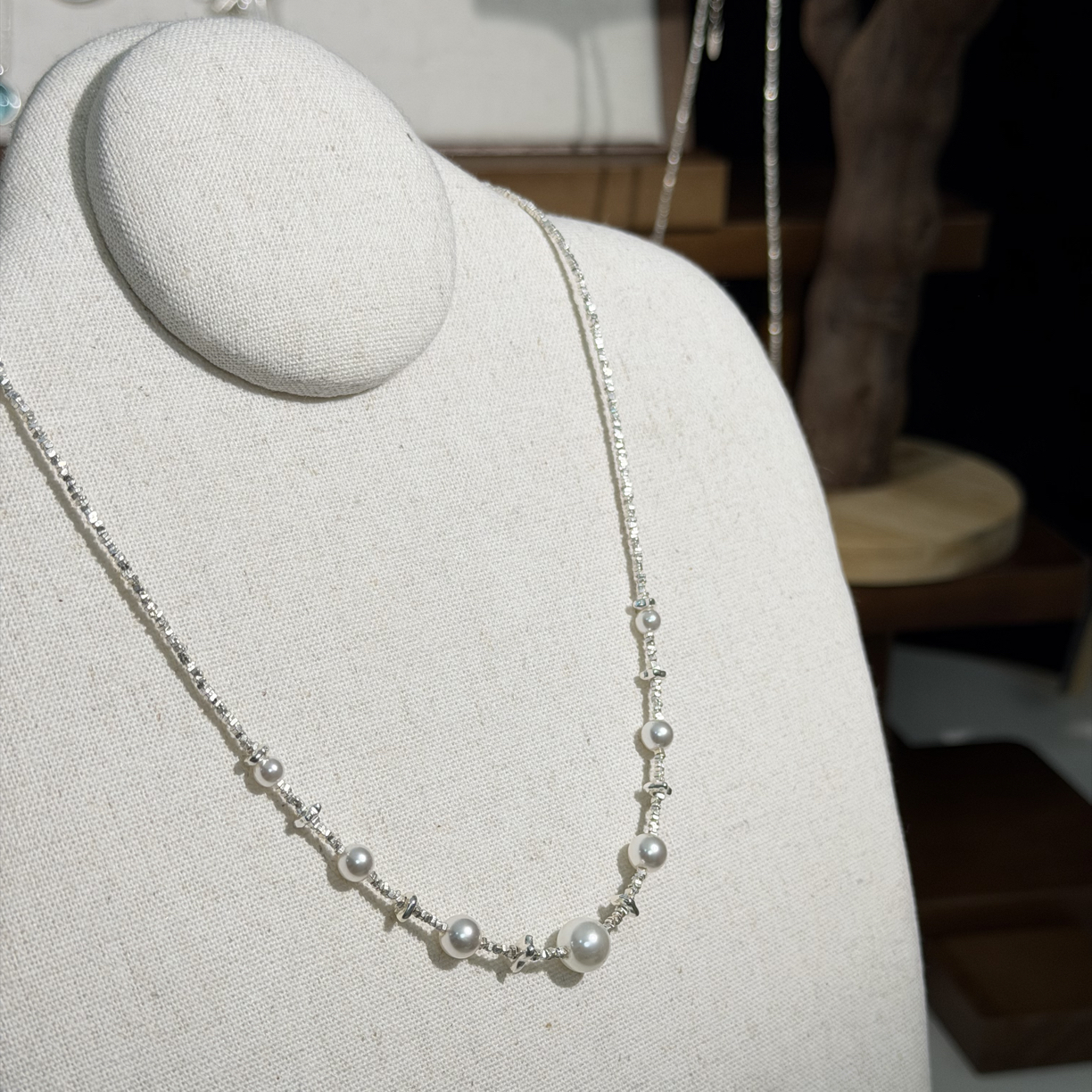 链子925银 碎银满天星项链S925