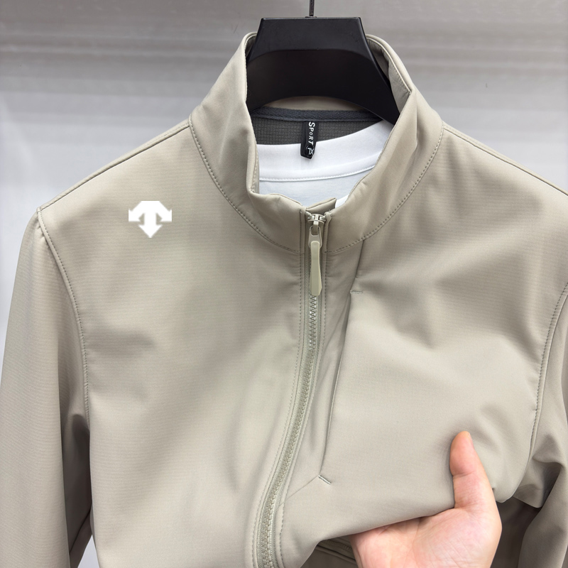 迪桑家冲锋衣男装外套秋冬潮牌大码加厚户外山系立领防风保暖夹克