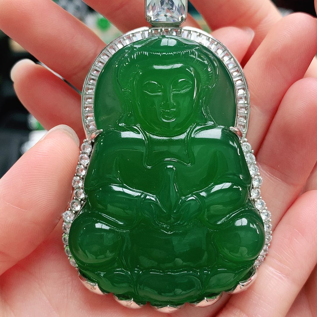 玛瑙/玉髓银S925镶嵌吊坠