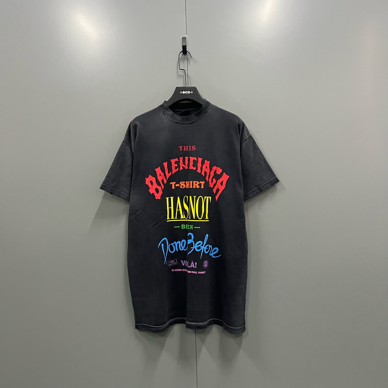 95新 Balenciaga/巴黎世家 (ll) 巴黎世家 水洗涂鸦字母短袖 1码
