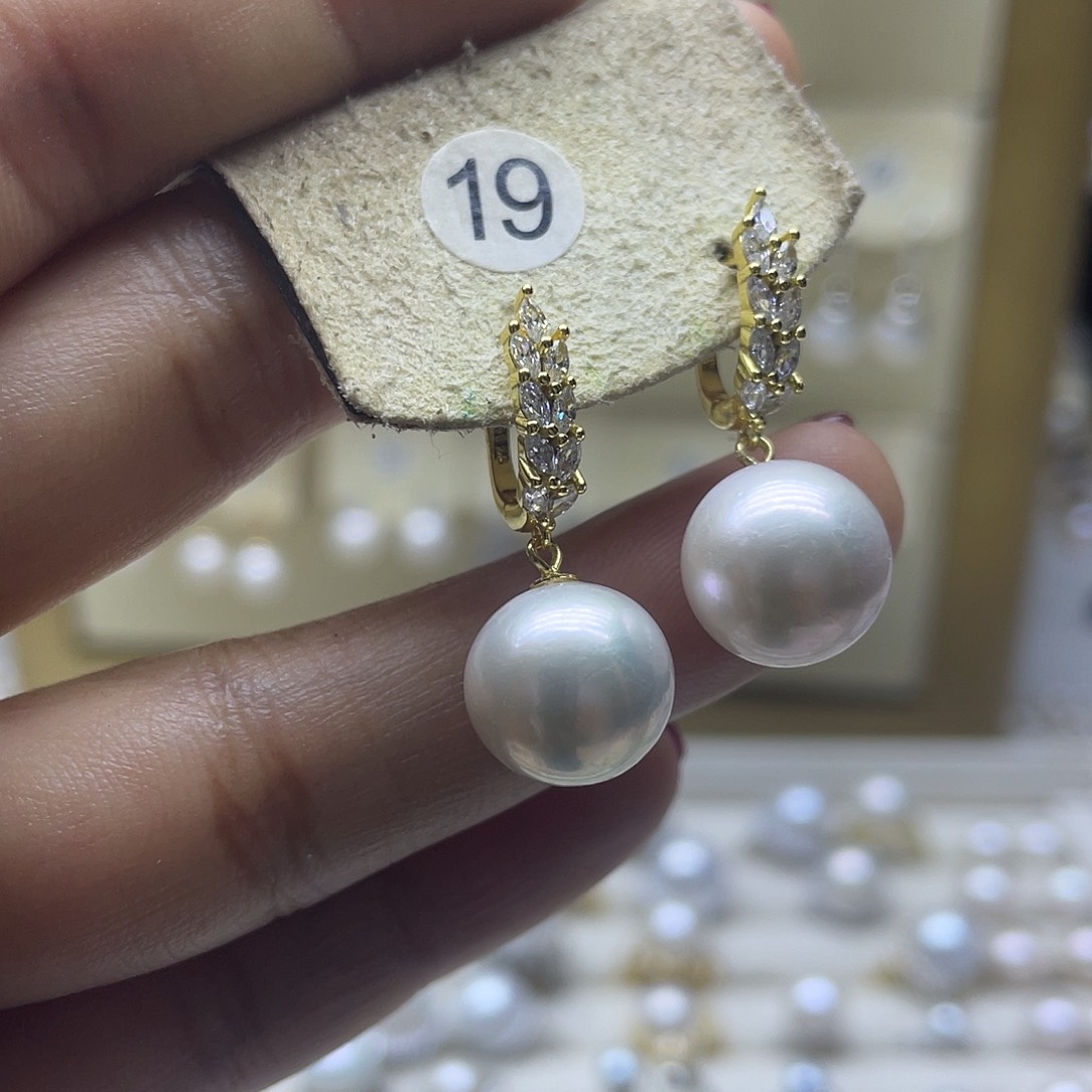 淡水珍珠耳饰银S925镶嵌