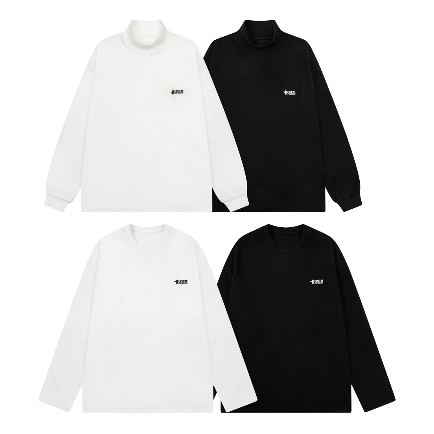 NIZHESI冬季内搭德绒打底衫 男女同款圆领小高领保暖长袖T恤 