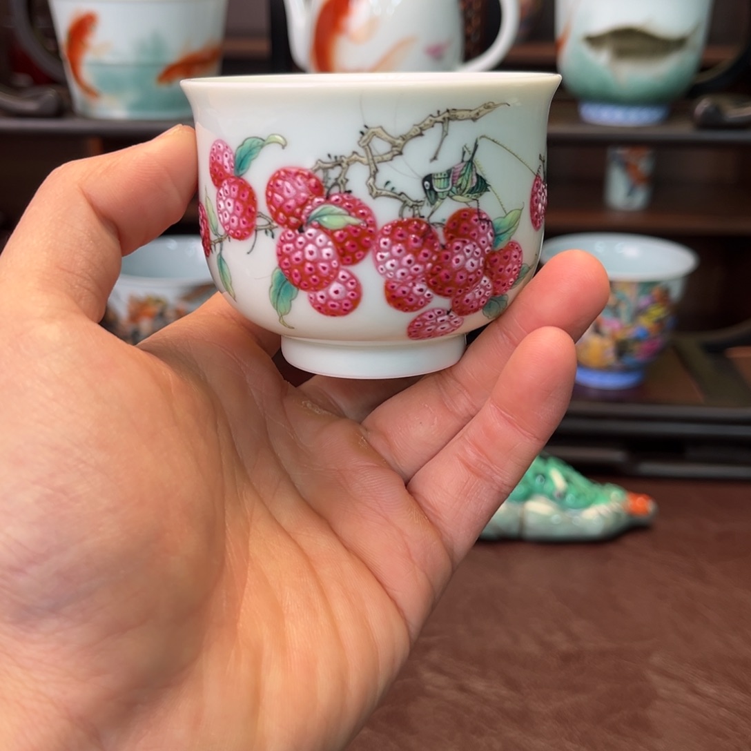 陶杯子景德镇陶东方陶瓷杯子壶盖碗