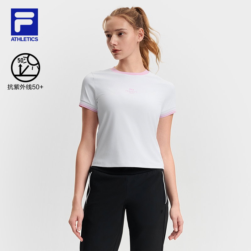 Fila/斐乐柔弹亲肤女修身【欧若风】网球复古运动短袖T恤A11W513102