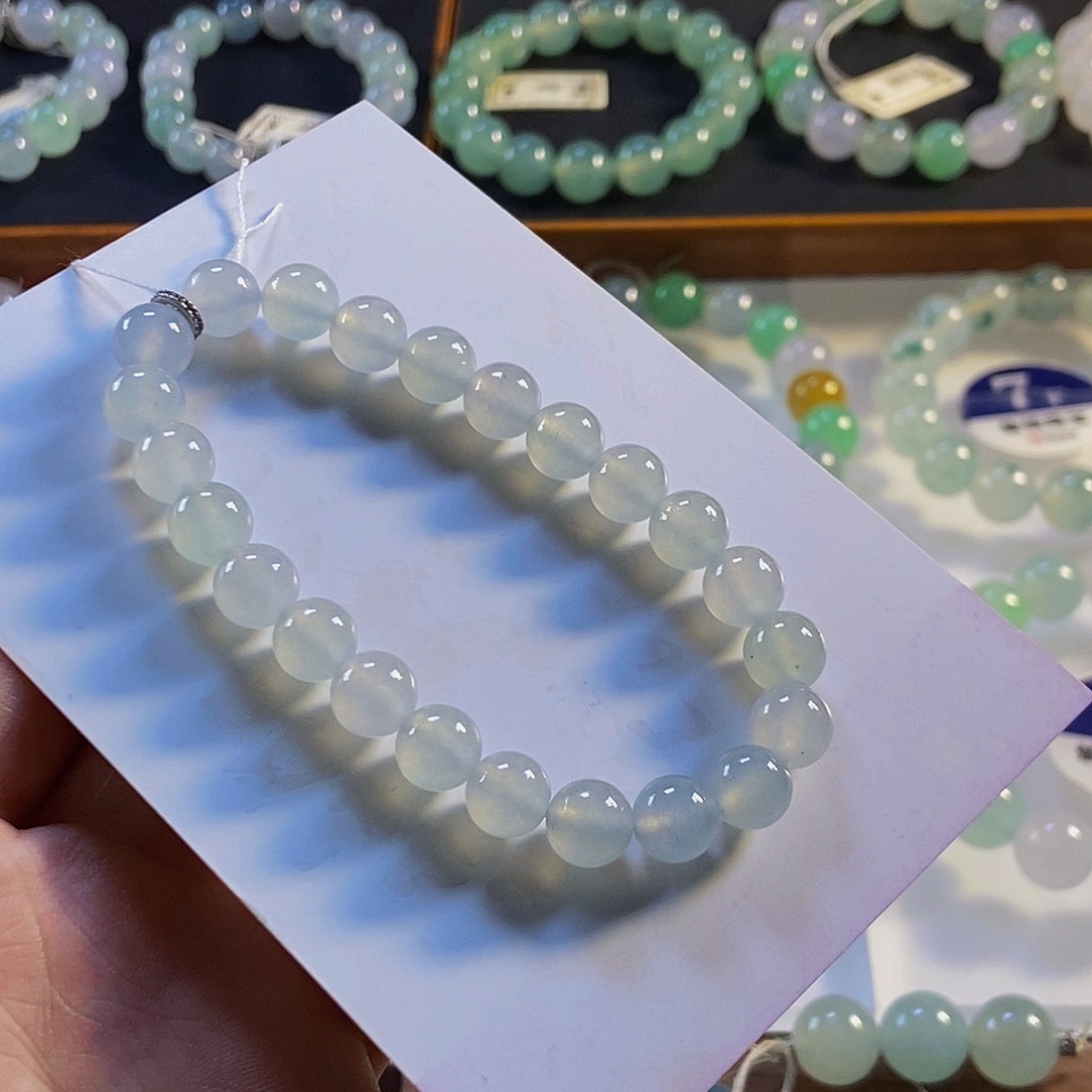 定制翡翠未镶嵌翡翠手串卡8