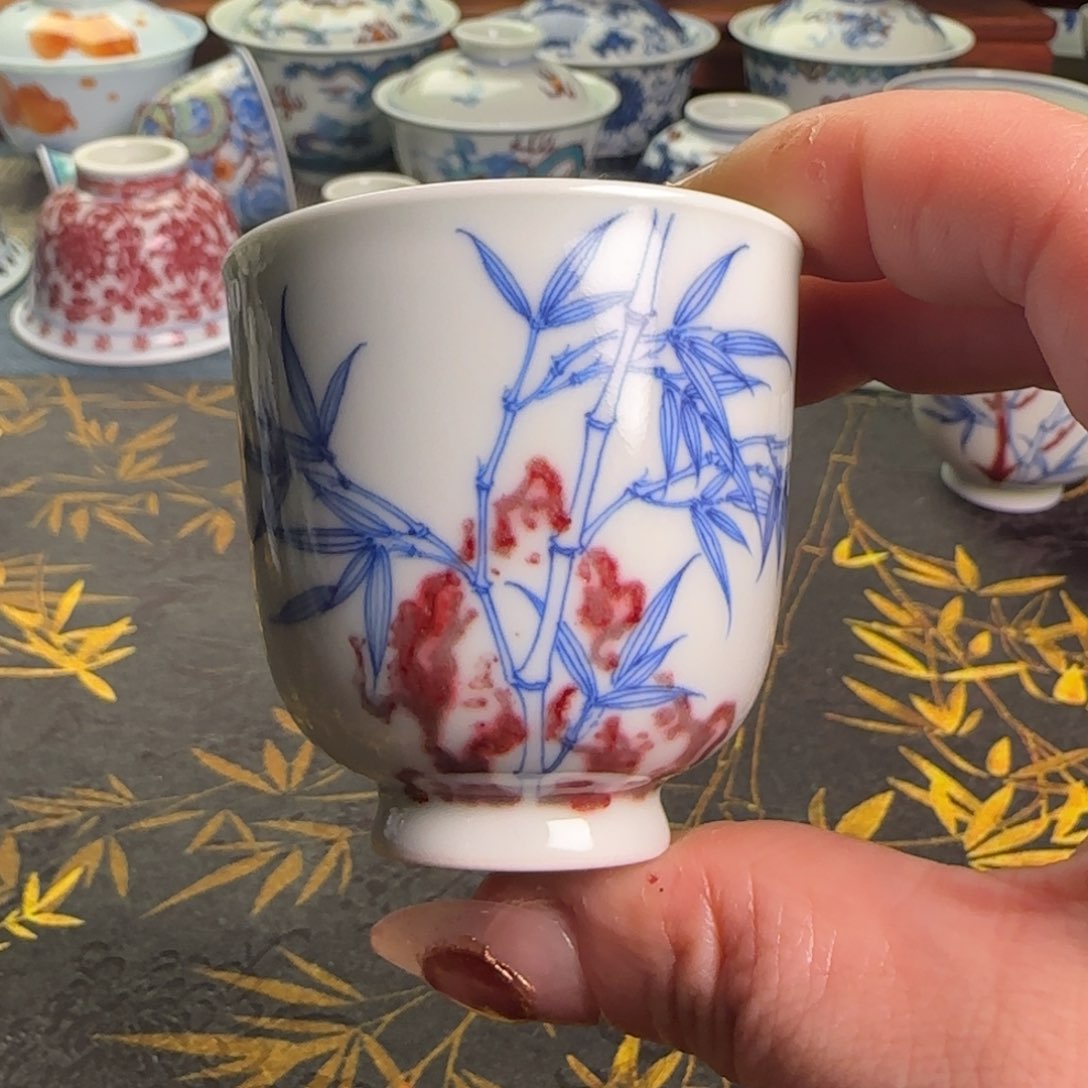 瓷片竹子杯一个杯杯