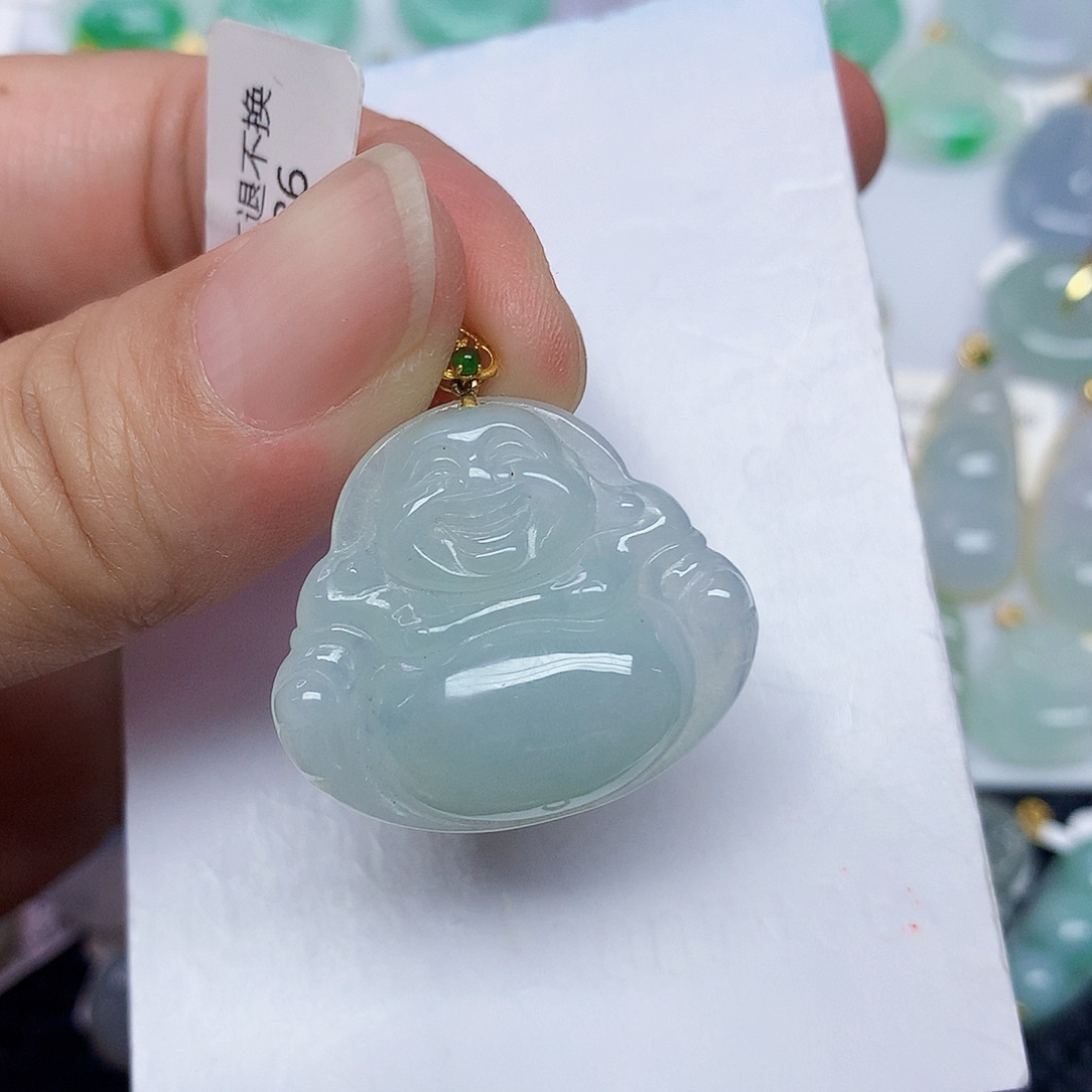 翡翠18K金镶嵌颈饰456889