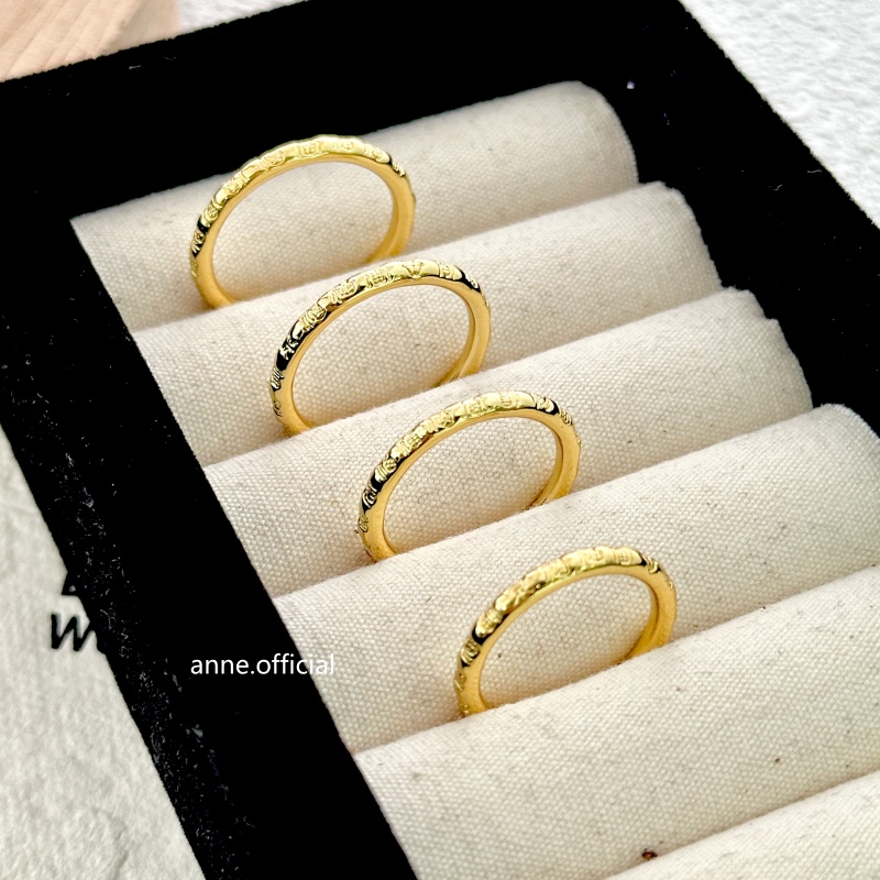 铜合金戒指 经典万福刻字中国风素圈戒指【J347】