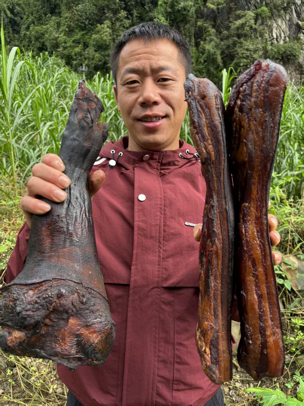 腊五花腊肉柴火烟熏