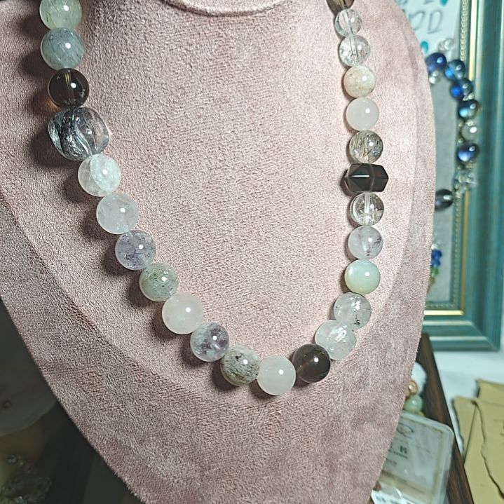 水晶手链未镶嵌茶金奶茶色无扣头项链