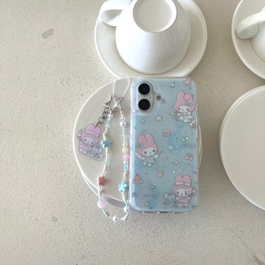 蓝色音符美乐蒂 imd双层手机壳适用于苹果iPhone16/15/14可爱