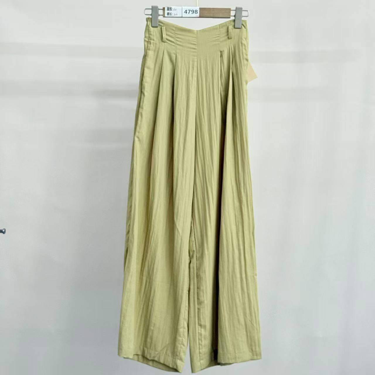 4798号3330#纯色双口袋拉链净版阔腿裤D7-23