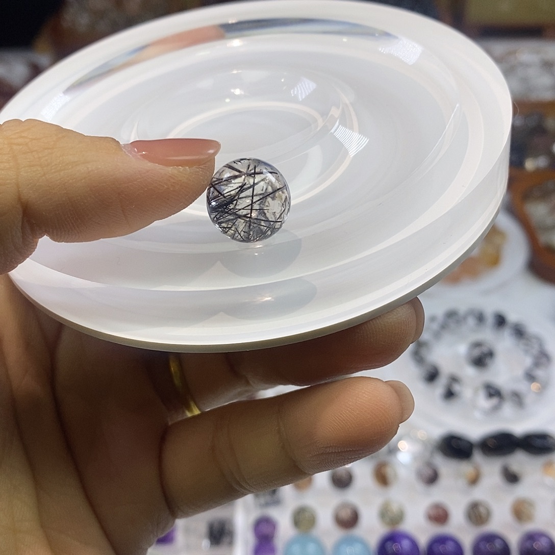 &****烟晶手链银S925镶嵌天然水晶定制打孔不退换