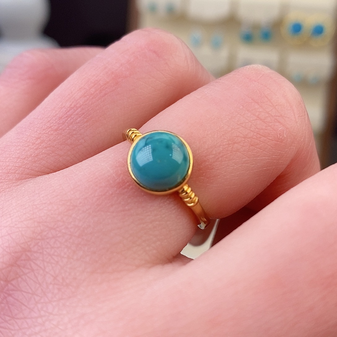 绿松石戒指银S925镶嵌