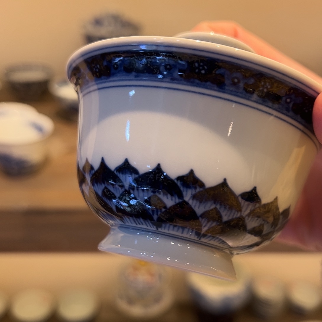 景土造物柴窑宝相盖碗