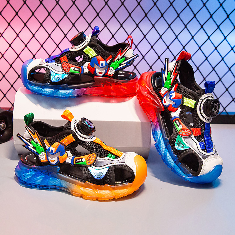 包头车缝线男沙滩鞋夏季凉鞋鞋子运动鞋女童小童透气男孩