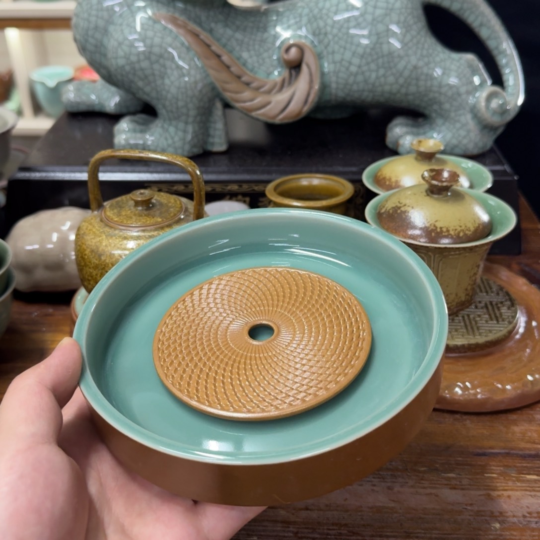 龙泉青瓷茶具微瑕6728