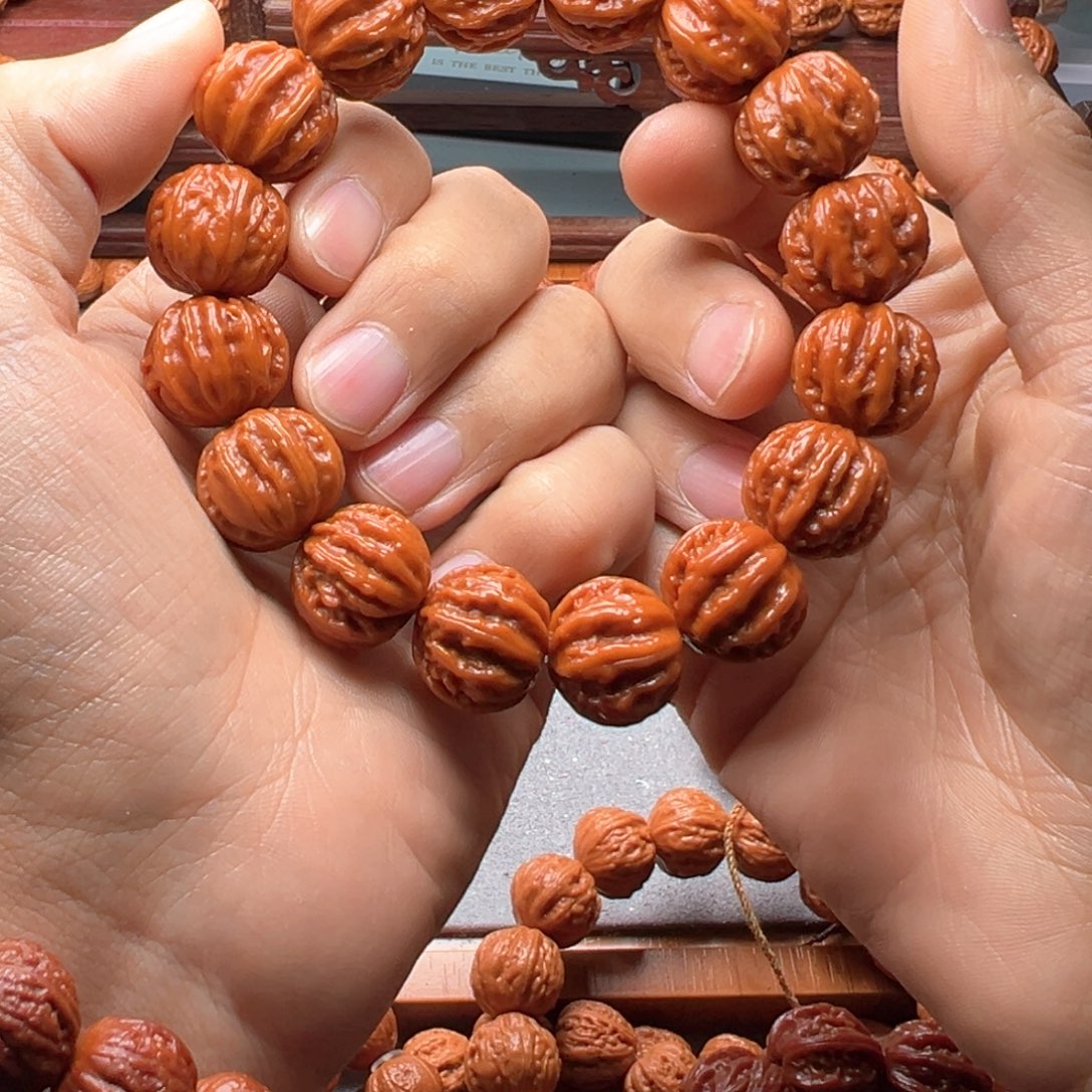 大***曲手串文玩核桃19西瓜纹