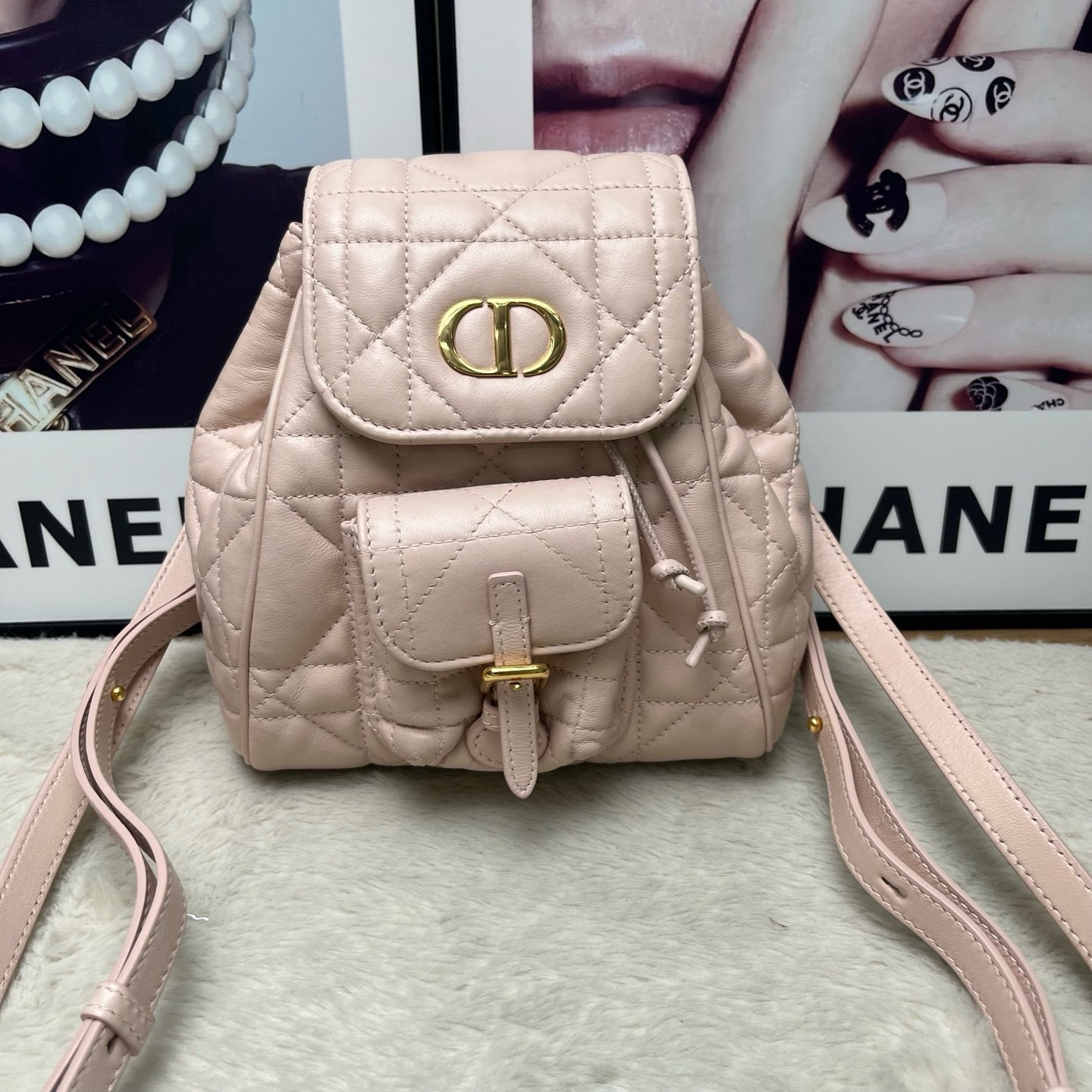 99新 DIOR/迪奥 樱花粉新款双肩包（24编码）