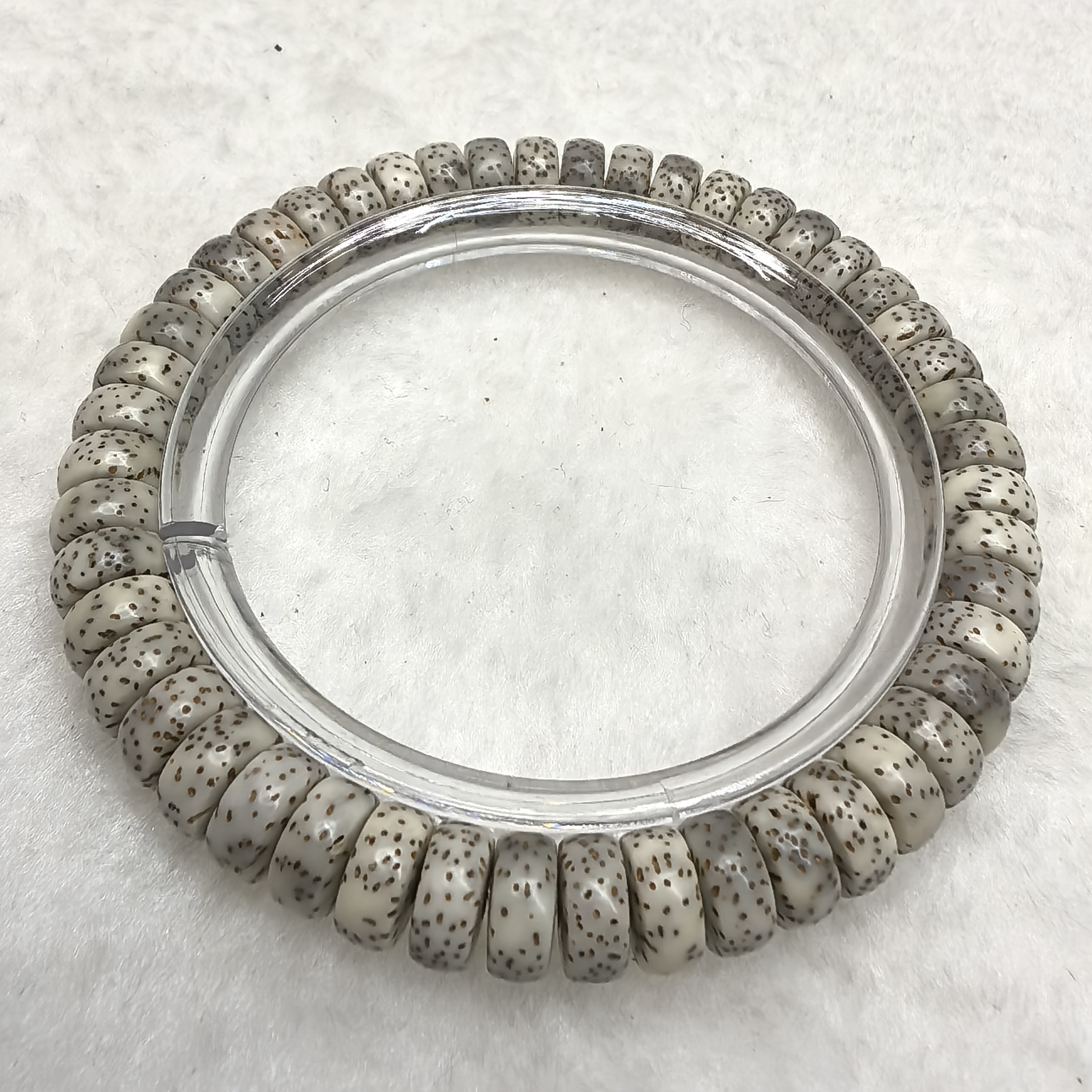 传说 大眼睛糯冰石玉药片星月菩提9*4mm手串单圈