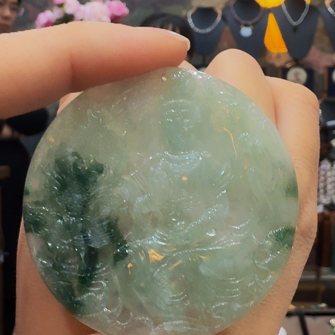 翡翠颈饰未镶嵌老坑木那雪花