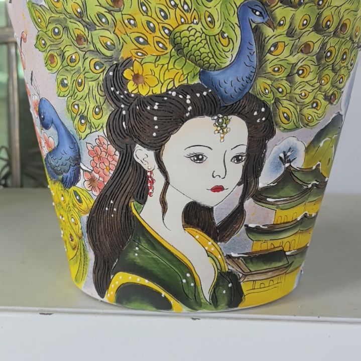 红泥花盆景德镇陶瓷