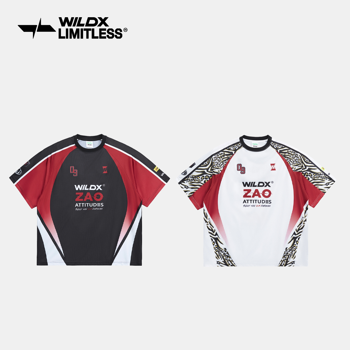 WildX 「撒野制燥」张照洋联名爪痕豹纹速干运动篮球轻薄投篮服短袖