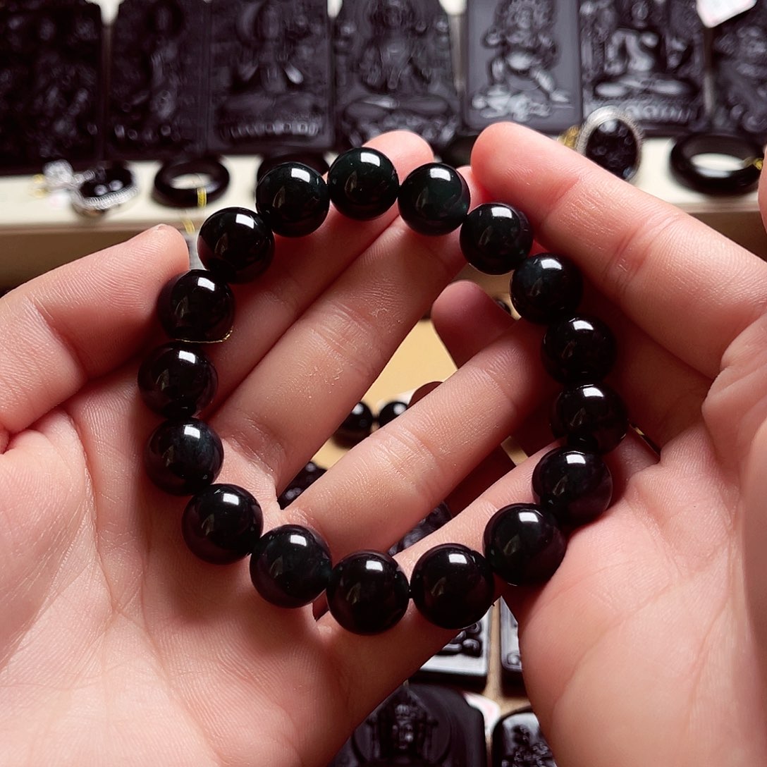 翡翠未镶嵌手链天然缅料A货卡12手串A295