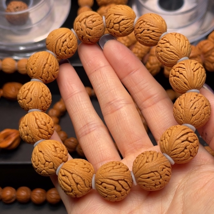 桃核手串龙纹桃核24