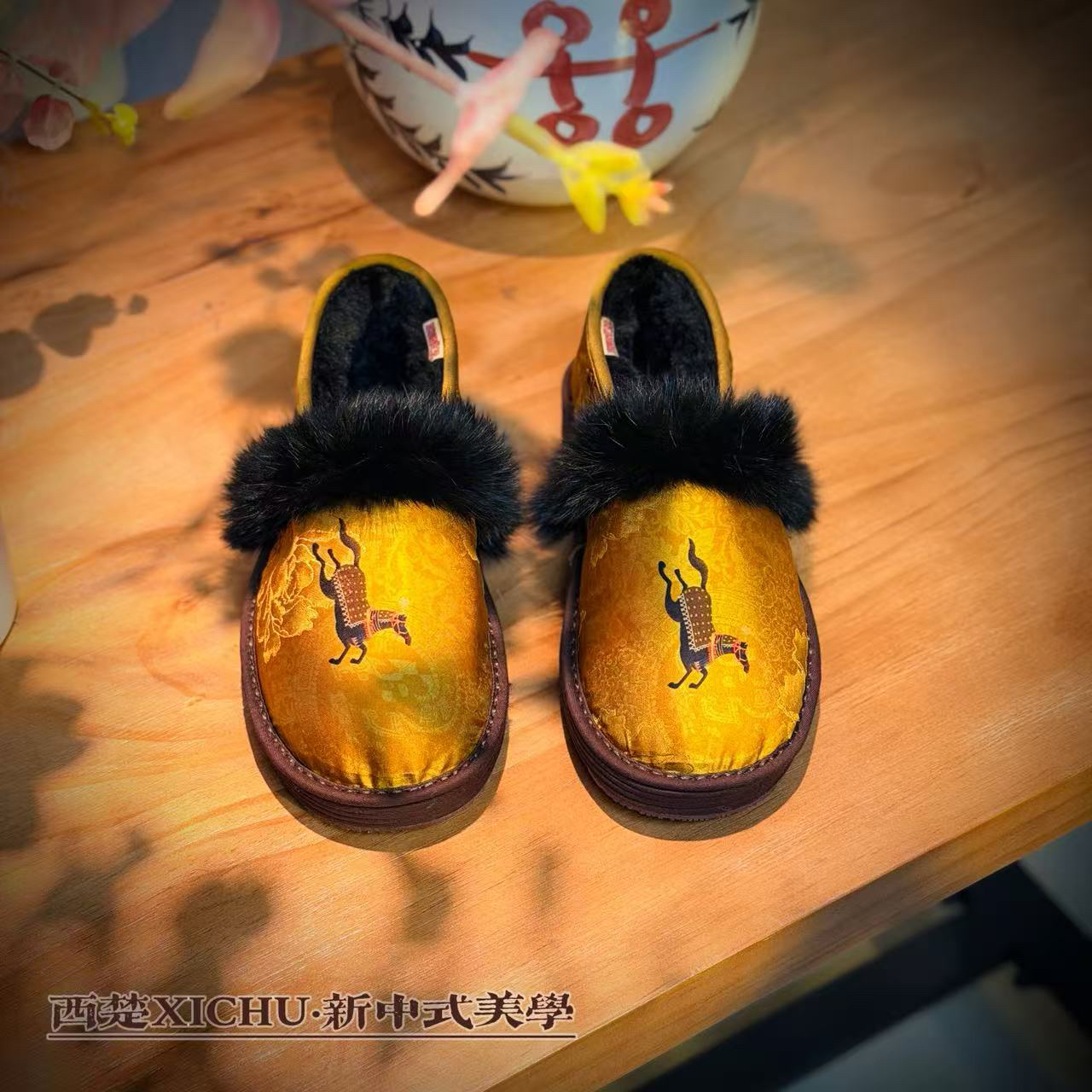 西楚【骏马奔腾毛条款】款手工布鞋