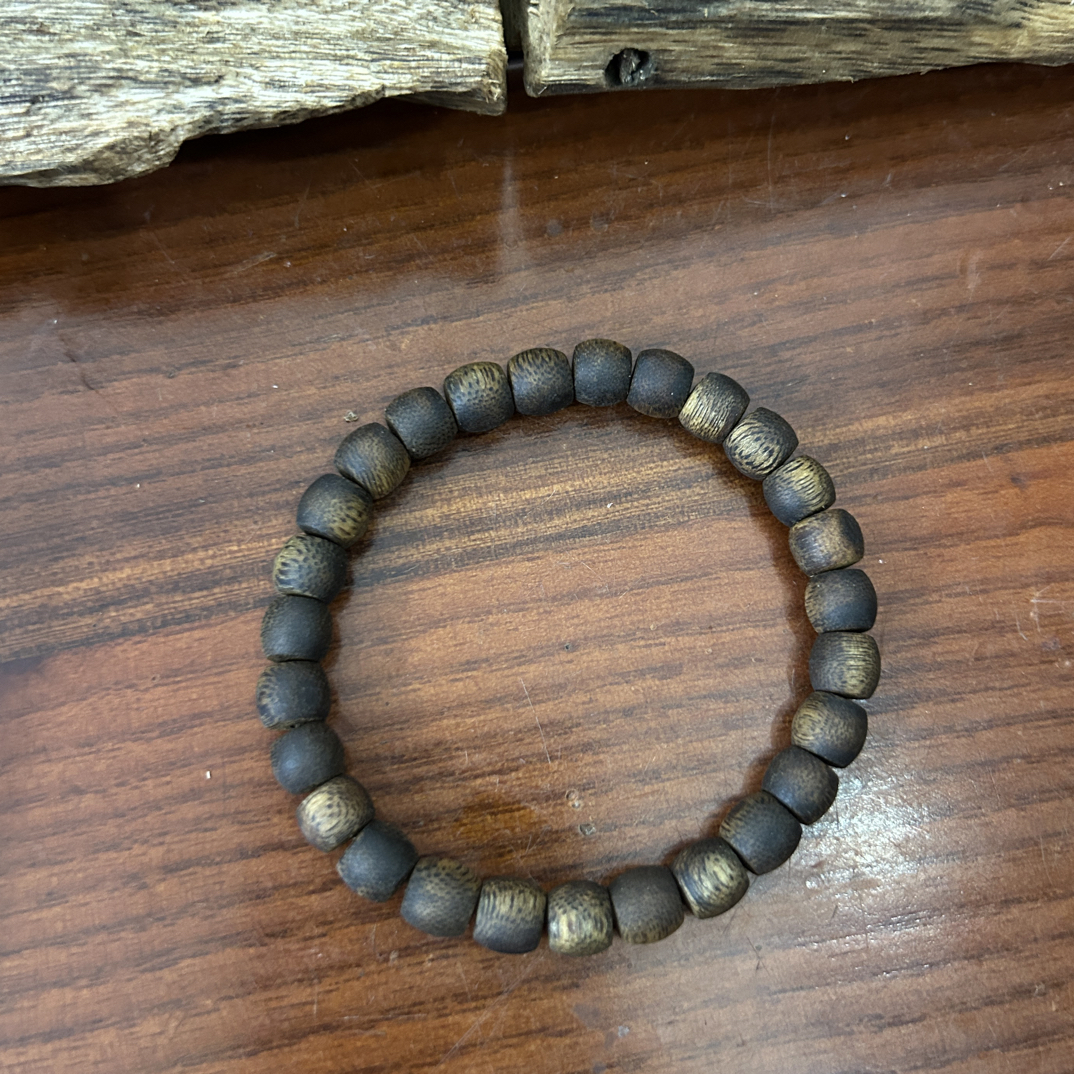 非金属木质手链 0.9mm-7.3克-鼓珠单圈手串