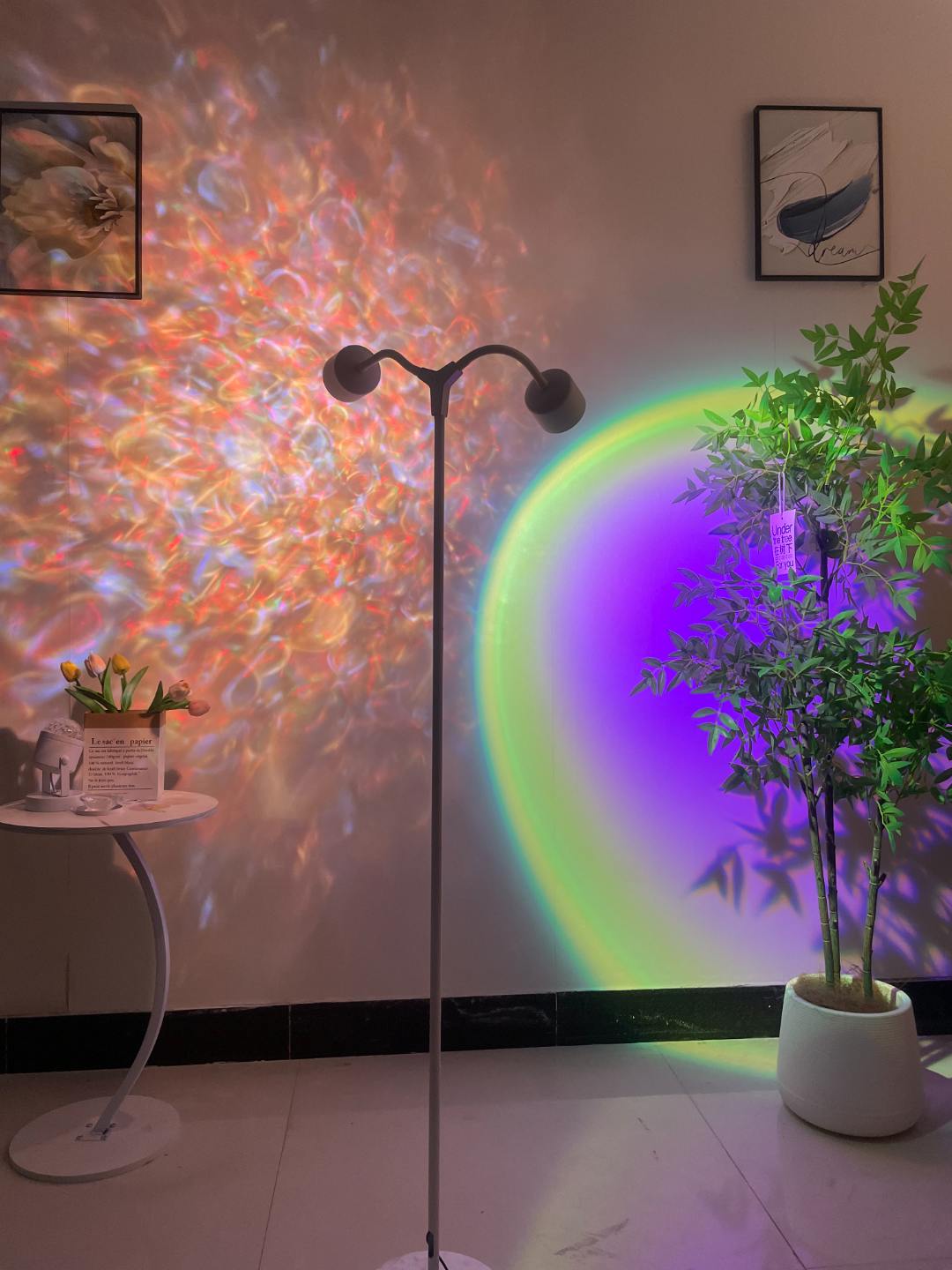 双头APP款氛围装饰灯投影灯落地灯氛围灯装饰灯房间夕阳红日落灯