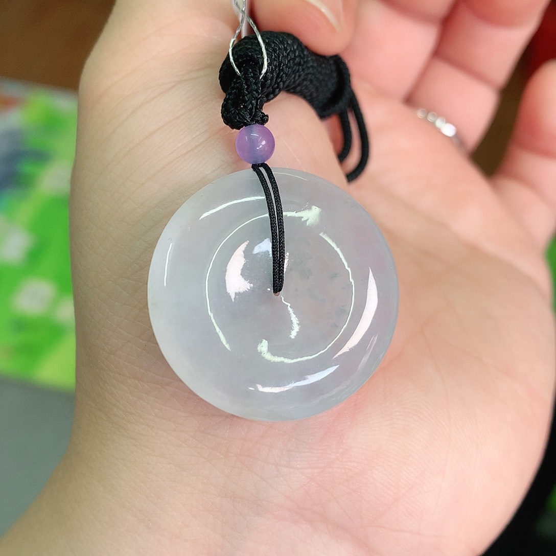 翡翠颈饰未镶嵌冰胶扣28.8*5.7