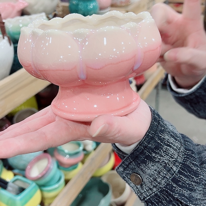 有孔，凑单福利满10元发货陶瓷多肉花盆！