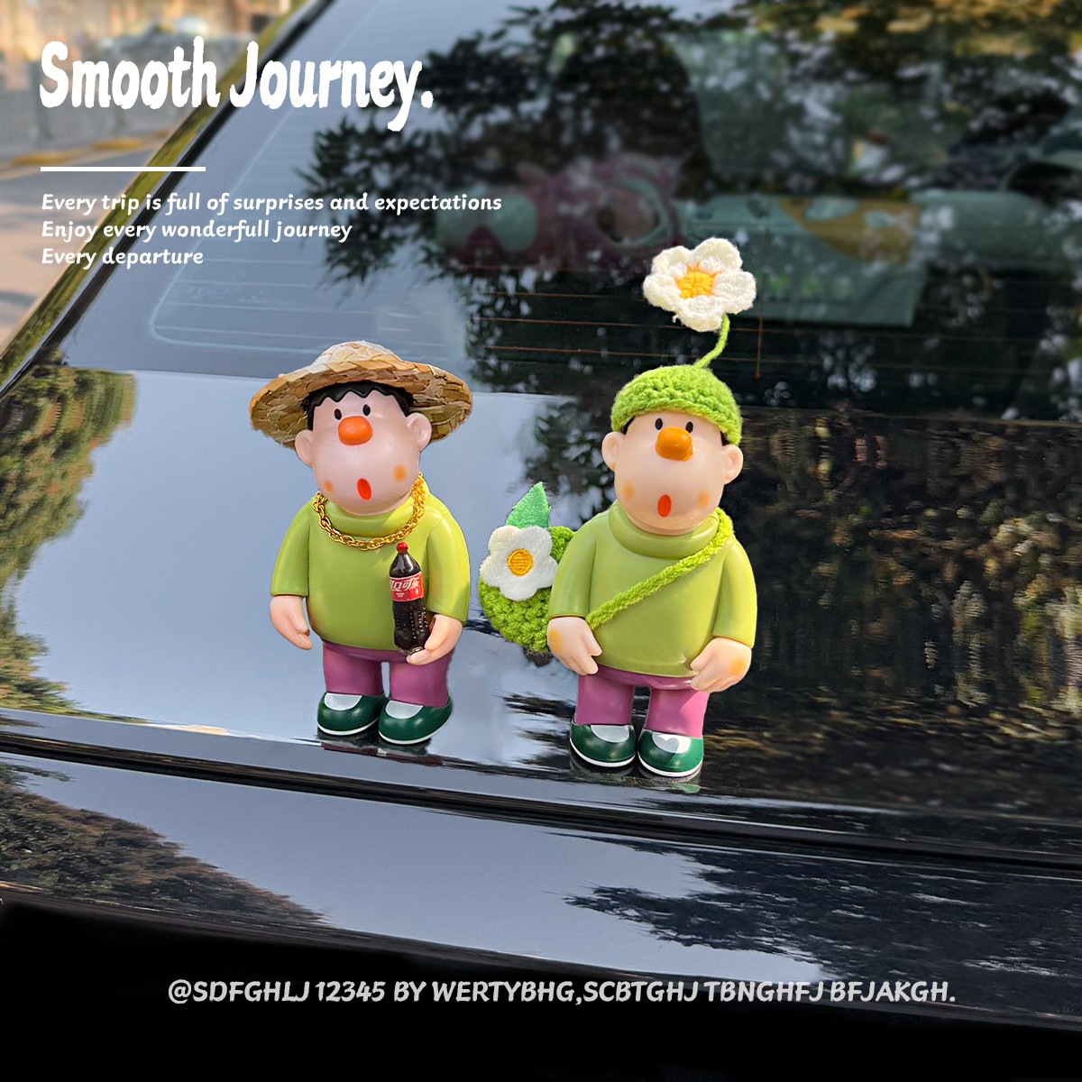 【情侣胖虎】旋转新款2025汽车用品网红汽车潮玩中控台旋转饰品摆件