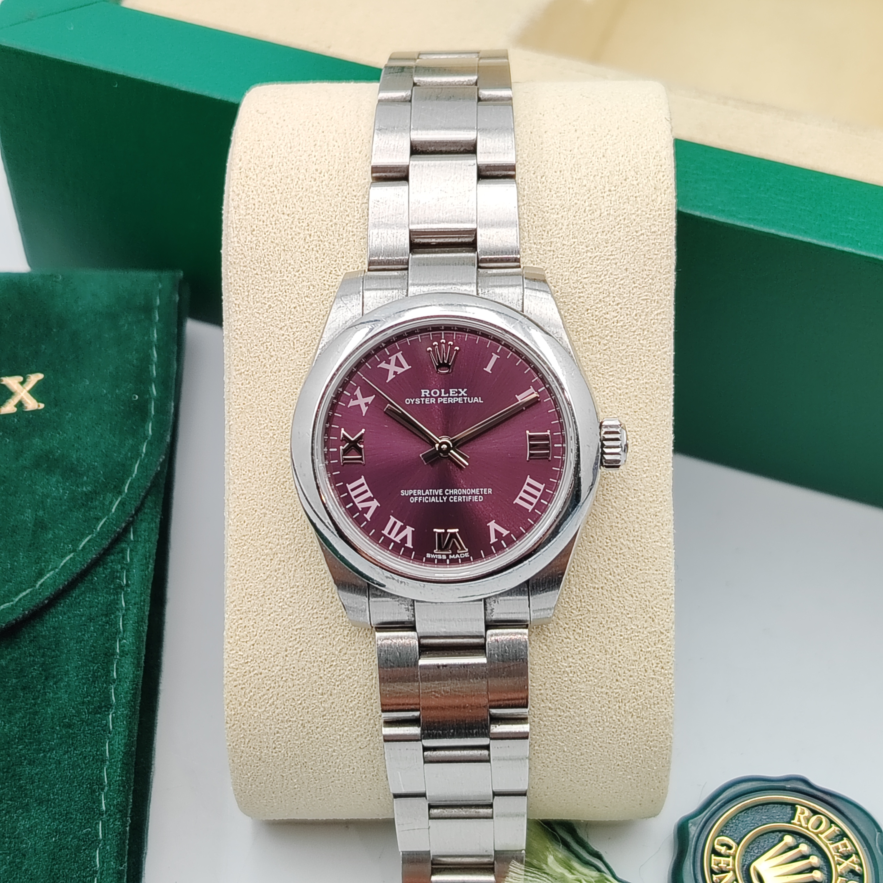 99新 Rolex/劳力士 蚝式恒动177200/31mm/葡萄紫/机芯/女表19全套