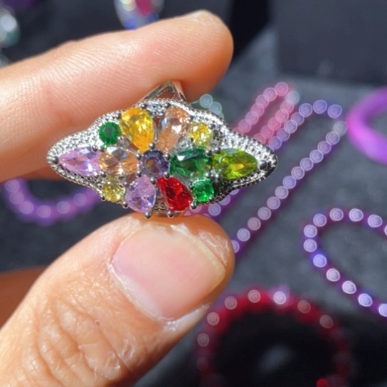 红宝石戒指银S925镶嵌