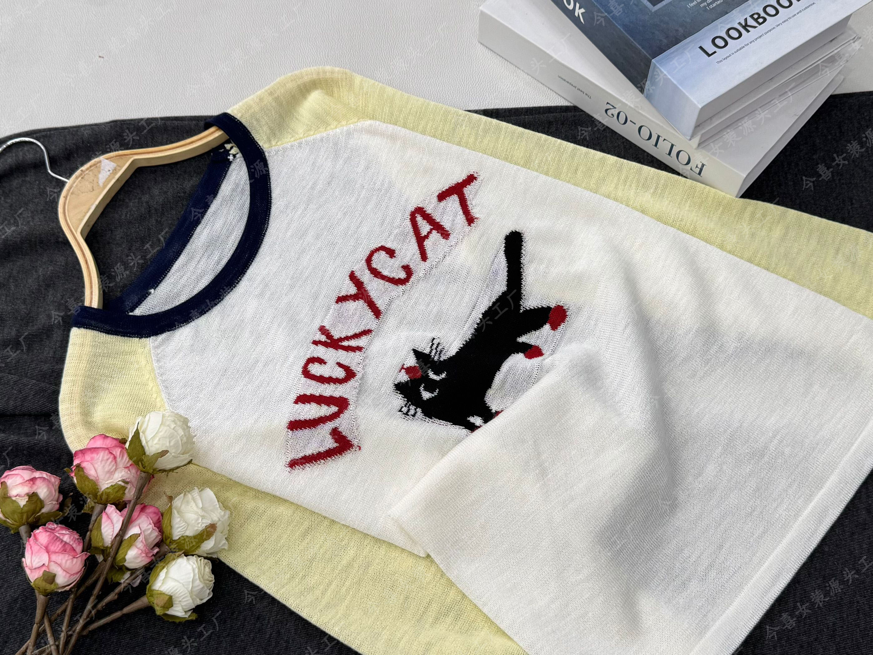 【黄色小猫套头】新款气质款针织长袖上衣QC3207