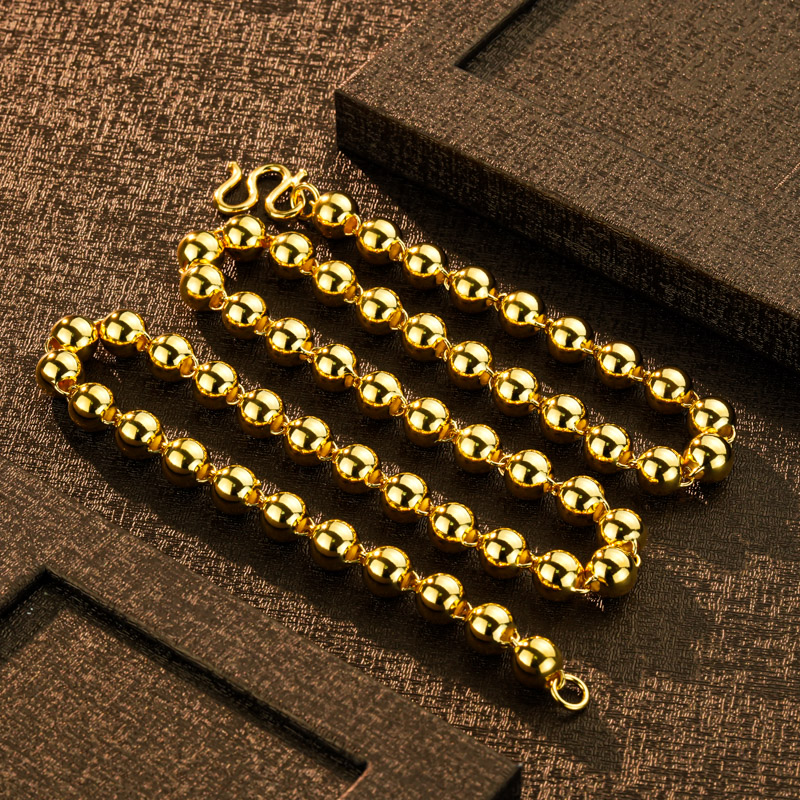 吊坠足银 光珠系列 佛珠项链 光面时尚素款男士女士霸气