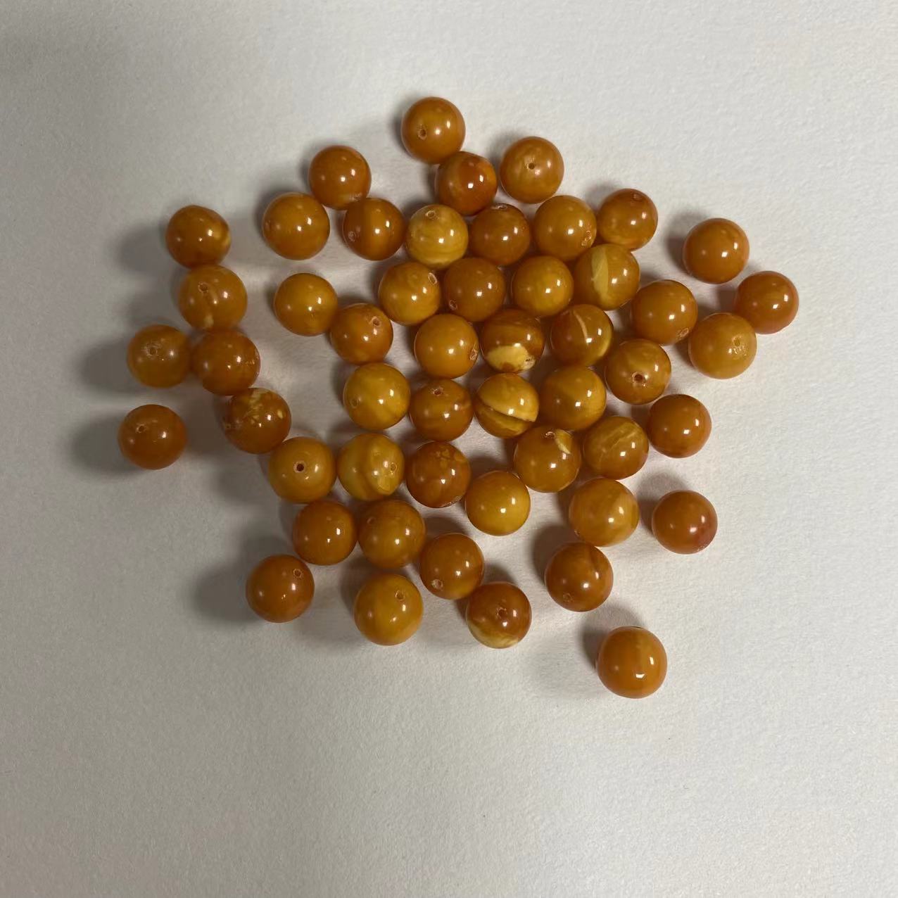 纯天然琥珀蜜蜡老蜡7mm珠子多样性发其一
