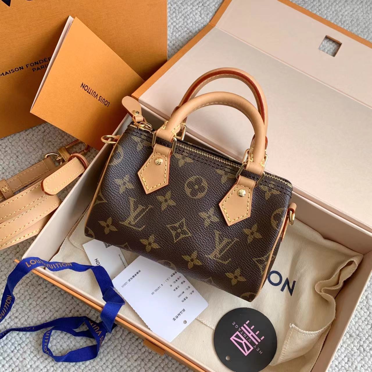 未使用 LouisVuitton/路易威登 老花speedy nano包 16cm 13937439