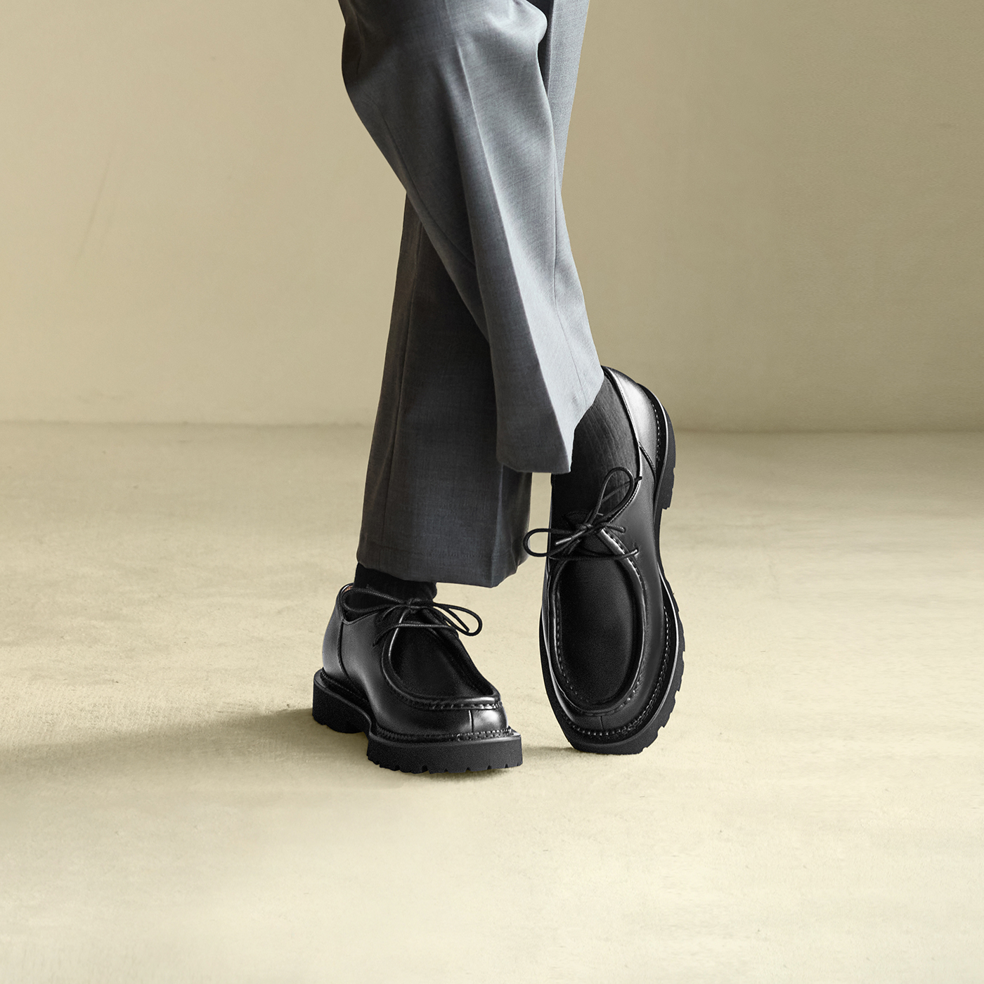 ThomWills复古袋鼠鞋男英伦风增高厚底休闲皮鞋德比鞋真皮夏季