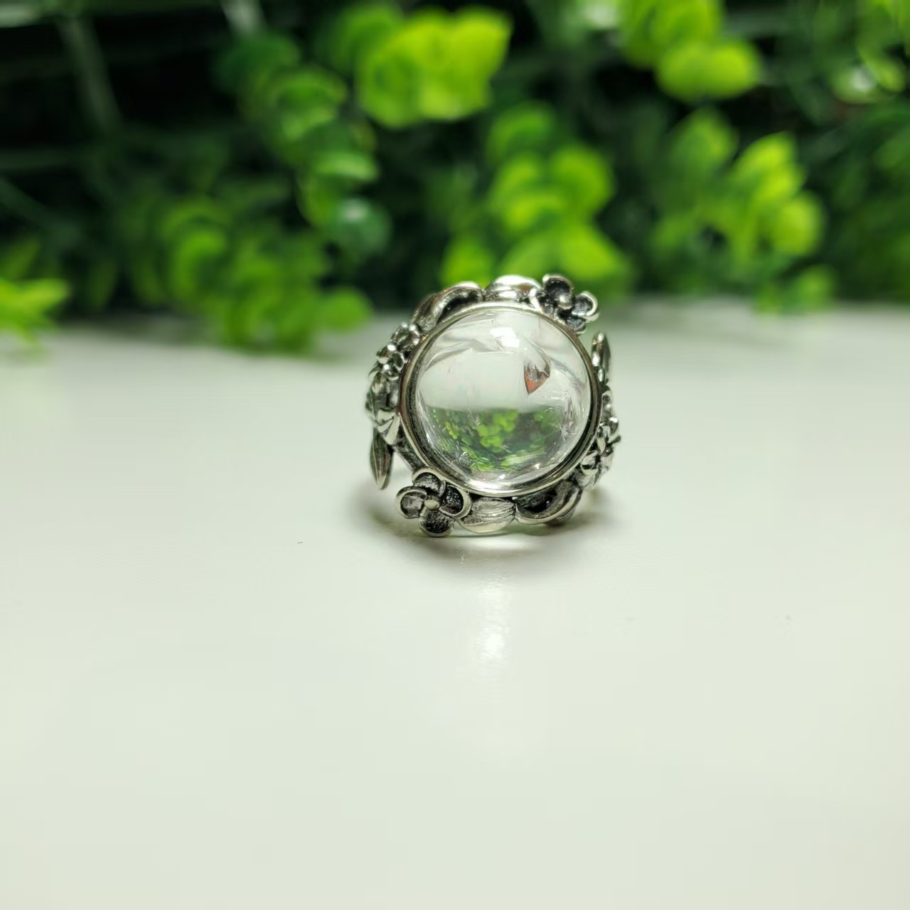 X689【赵小姐】时尚百搭白水晶戒指