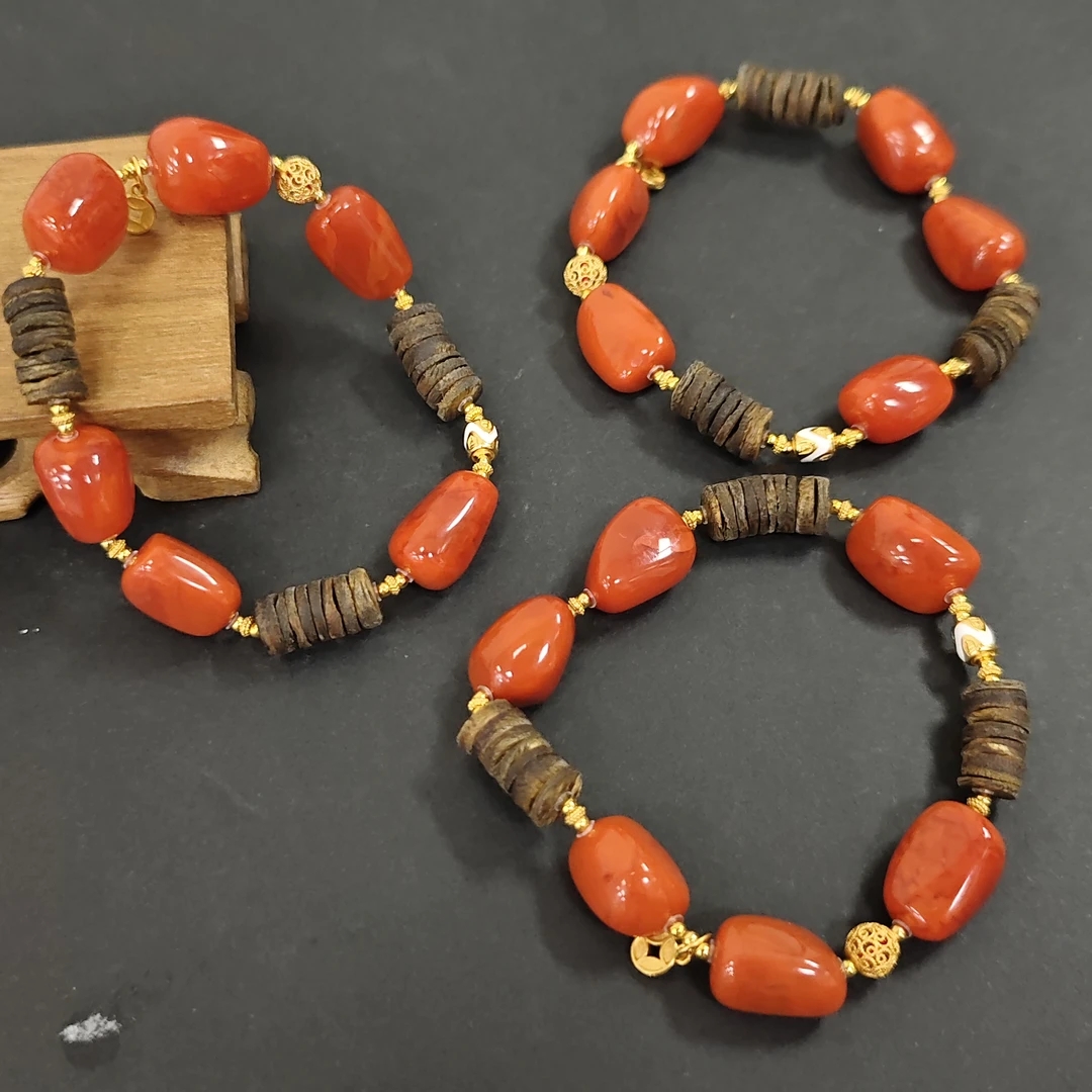 【书记甄选】原创南红随型单圈手链 多样性发一件 8139LQ